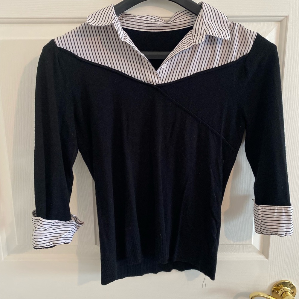 Striped button up style shirt